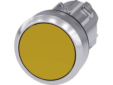 Siemens 3SU1050-0AB30-0AA0 Tryckknapp Frontring metall, högglans, rund knapp Silver, gul 1 st