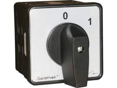 Spamel Cam switch LK-SA 100A attached to the gray-black panel