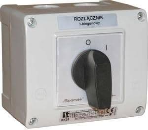 Spamel Cam switch 0-1 2P 50A in a housing (SK40-1.828OB13)