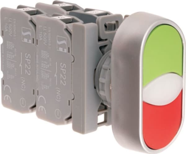 Spamel Double control button 22mm red/green 2Z 2R with self return (SP22-2KL-22Z/C)