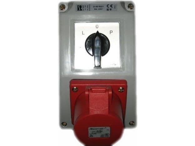 Spamel Installation set with socket 32A 4P L-0-P red (ZI02R361)