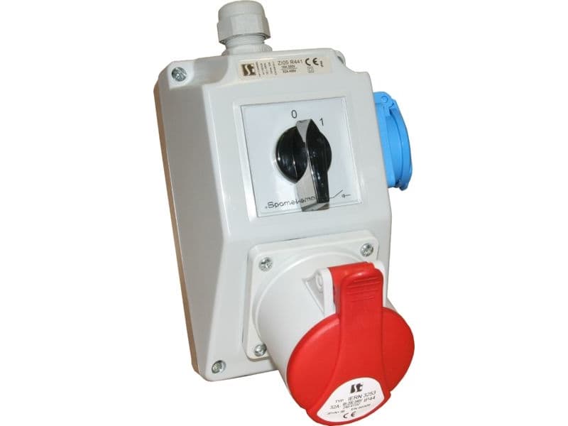 Spamel Installation kit with socket 32A 5P + 2P + Z 0-1 red (ZI05R441)