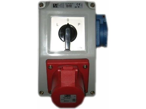 Spamel Installation set with socket 32A 5P + 2P + Z L-0-P red (ZI05R461)