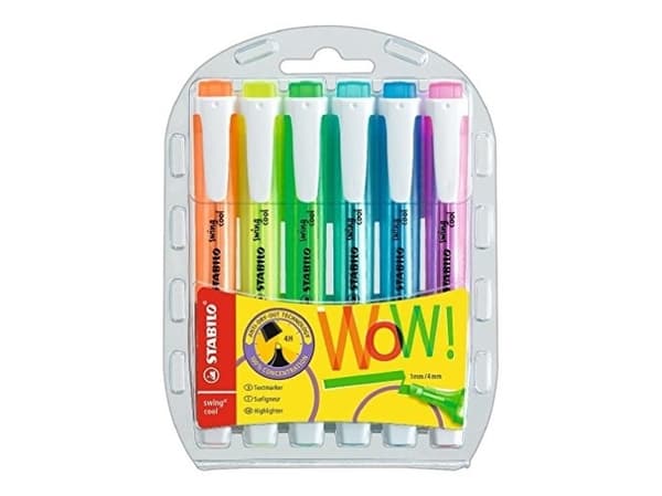 Stabilo Swing Cool highlighter sæt 6stk