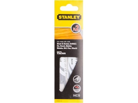 Stanley STA21172-XJ, Sticksågsblad, Plast, Trä, Plywood med träkärna, Stål med hög kolhalt (HCS), Svart, Grå, 15,2 cm, 2 styck