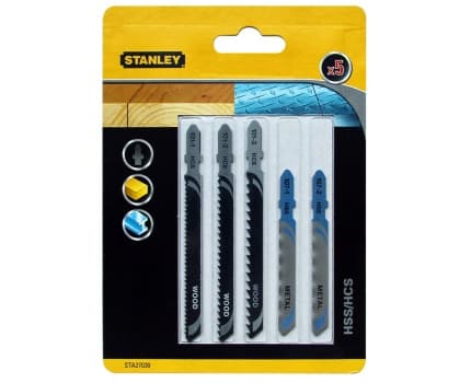 Stanley STA27030-XJ, Stikksagblad, Metall, Tre, Høy-Hastighets Stål (HHS), 6 cm, 5 stykker, Blister