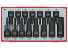 Teng Tools Set of 15pcs hexagonal spindle machine sockets. (15141-0107)
