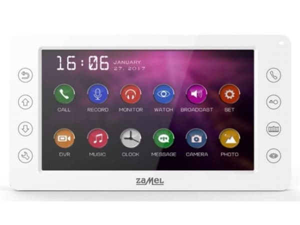 Zamel Videomonitor med berøringsknapper 7 tommer hvit VP-829W (ENT10000402)