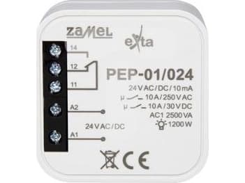 Zamel 24VAC/DC 10A elektromagnetiskt miniatyrrelä PEP-01/024 EXT10000257