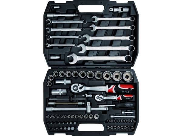 Yato YT-12691, Pipenøkkelsett, 82 stykker, Kromfarget, Kromvanadiumstål, 6,5 kg