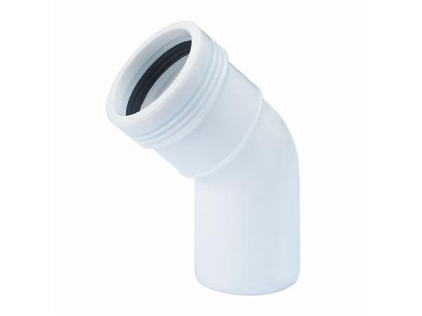 Wavin PP bøjning 45 grader Ø 50 mm hvid