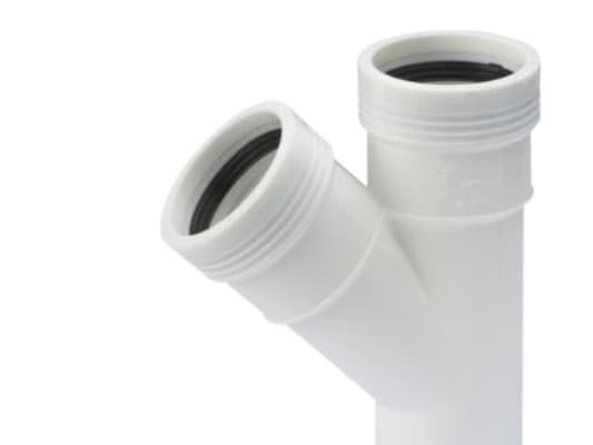 Wavin PP grenrør 45 grader Ø 40-40 mm khvid