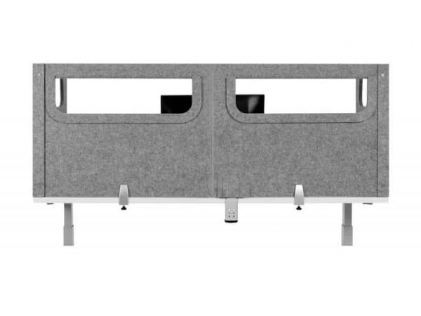 BakkerElkhuizen BE Safety Screen U, Ljusgrå, PET-filt, Gjuten aluminium, Grå, 1 styck, 1600 mm