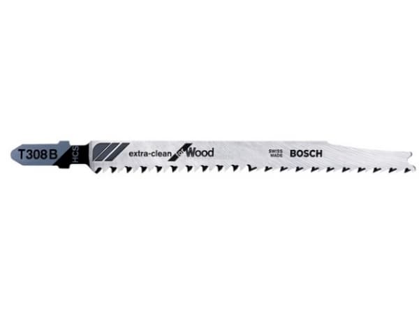 Bosch Extra-Clean for Wood T 308 B - Sågbladssats - för fint trä, plywood - 5 stycken - längd: 117 mm