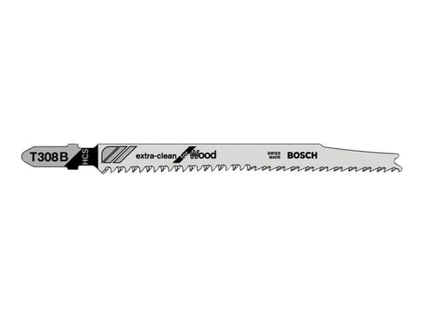 Bosch Extra-Clean for Wood T 308 B - Sågbladssats - för fint trä, plywood - 5 stycken - längd: 117 mm
