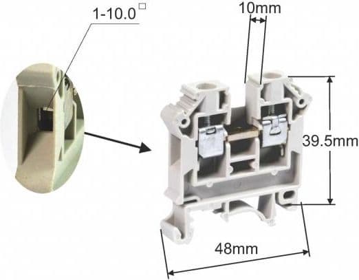Kiskoliitin 2-johtiminen 10mm2 sininen UUSI ZSG 1-10.0Nn 11521313