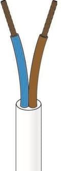 Miniatyrbild 1 av 2: Plastkabel PKA 2X1,5 vit Rg100 - (100 meter)