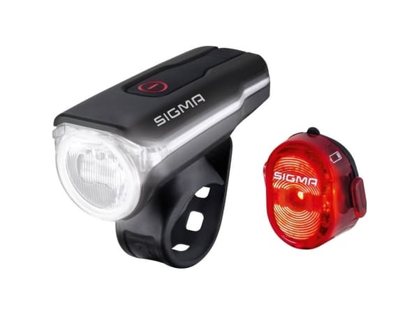 Sigma AURA 60 / Nugget Set Cykel lys LED (RGB) Batteridrevet Sort