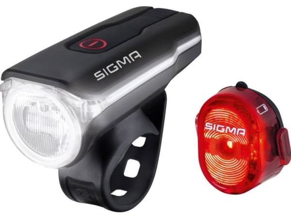 Sigma AURA 60 / Nugget Set Cykel lys LED (RGB) Batteridrevet Sort