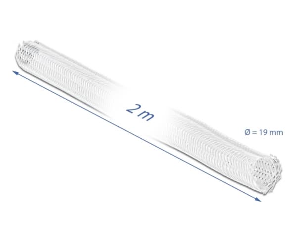Delock Braided Sleeving with Hook-and-Loop Fastener - Kabelhölje - 2 m - vit