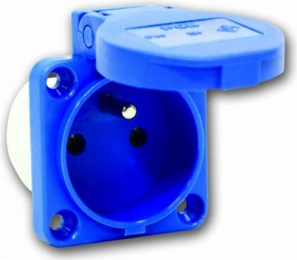 PCE Panel socket 10/16A 2P + Z 230V blue IP44 (104-8b)