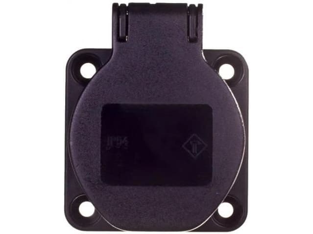 PCE Panel socket 10/16A 2P + Z 230V black IP54 (104-0ss)