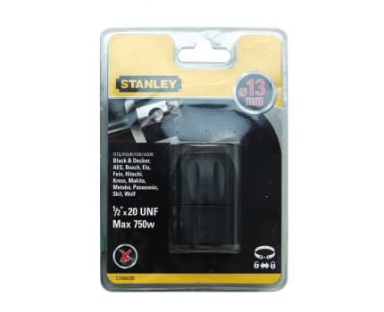 Stanley STA66368-QZ, Nøkkelløs chuck, 1/2"-20, 1,3 cm, Sort