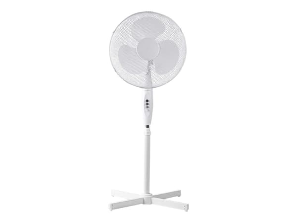 Nedis FNST10CWT40, Kotitaloustuuletin lavoilla, Valkoinen, Lattia, Muovi, 40 cm, 1000 - 1200 mm