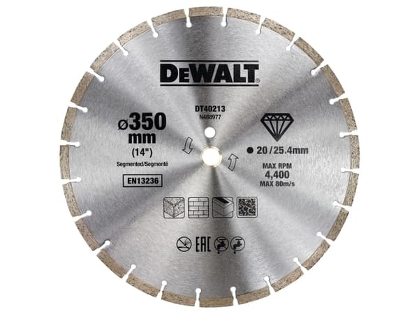 DEWALT 350x25.4mm SEGMENTAL DIAMANTTI TARGET (SEGMENTAL DIAMOND TARGET)