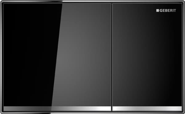 Geberit 115.640.SJ.1, Huuhtelulevy, Musta, Kromi, Geberit, 214 mm, 25 mm, 132 mm
