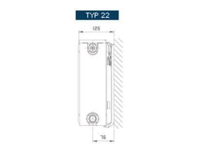 Stelrad NOVELLO 22 bunnmatede radiatorer med innebygd termostatventil 400x2000 - GR-ST-N-22200