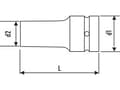Miniatyrbild 2 av 2: Tona Expert 1/2" 32mm lång sexkantshylsa (E113615)