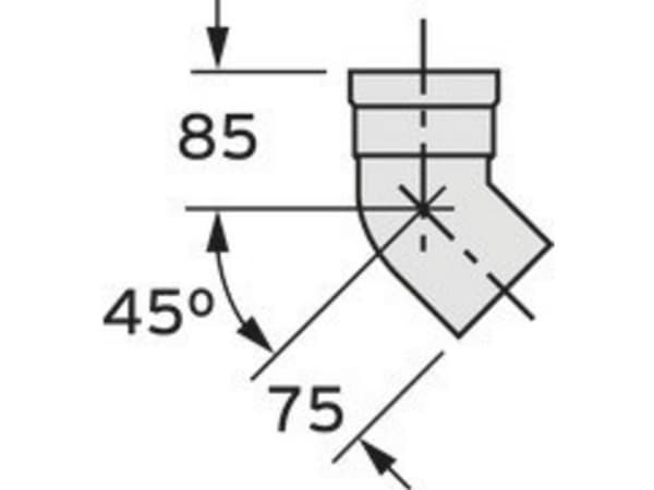 Vaillant Kolanko 45° DN80 - 303259