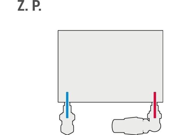 Varioterm radiator Vision termostat All In One höger krom med kopplingar för pex
