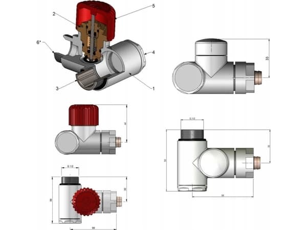 Varioterm radiator Integra höger, svart matt