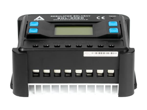 Azo Solar PWM ladekontroller SOL-30ED 12/24 - 30A (LCD-skjerm)