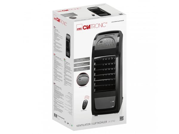 Clatronic LK 3742, Kotitaloustornituuletin, Musta, Lattia, 8 h, 4,5 L, 4 renkaita
