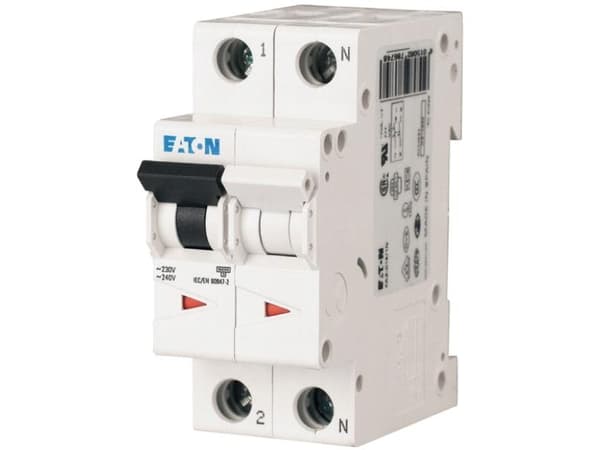 EATON Automaattisulake, 2-napainen, 2A, C-ominaisuus, 10 kA, 230 V, leveys 2 moduulia