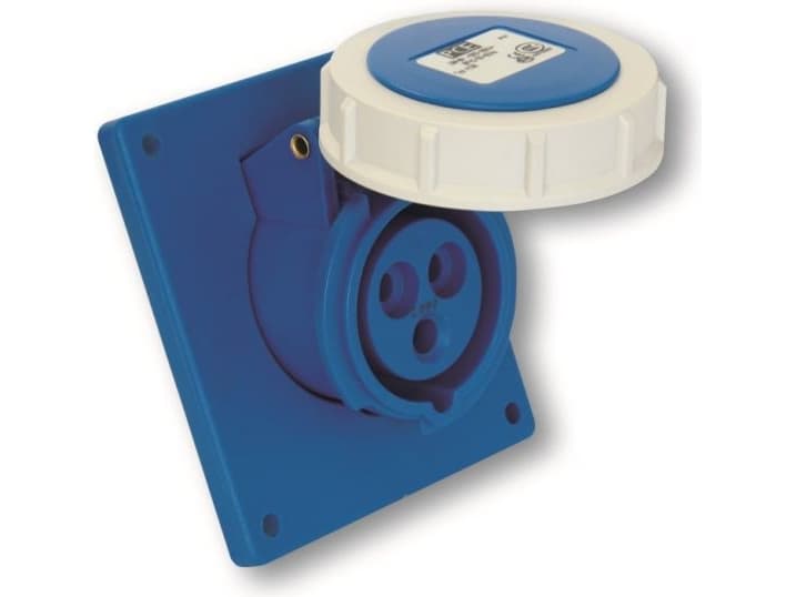 PCE Slanted panel socket 16A 3P 230V 80 x 97 blue IP67 POWER TWIST (4132-6)