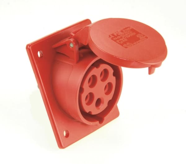 PCE Slanted panel socket 16A 400V 3P + Z + N 80x97mm IP44 415-6