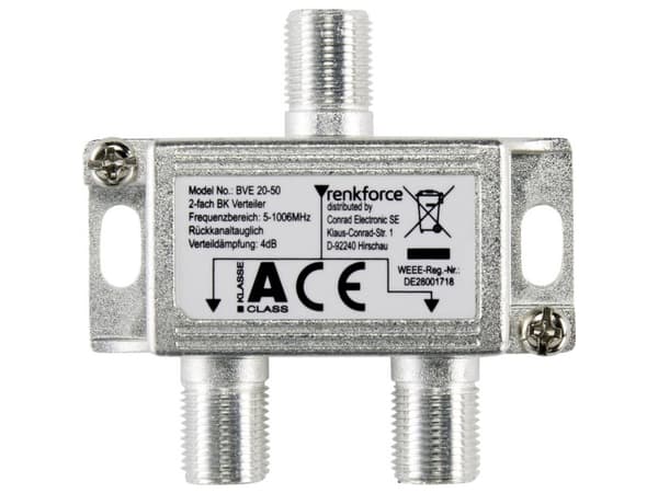 Renkforce RF-4491742, Kabelkniv, 5 - 1006 MHz, Silver, 4,5 dB, 1 styck