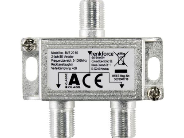 Renkforce RF-4491742, Kabelkniv, 5 - 1006 MHz, Silver, 4,5 dB, 1 styck