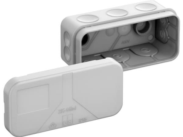 Membrandåse 2K-Mini-L, musta, kaksi klemmeriä, 43 x 89 x 38 mm