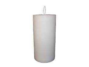 LED bloklys 7.5x12 cm med 3D flamme Hvid,24 stk/krt