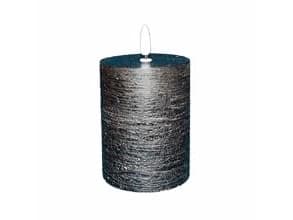 LED bloklys 7.5x10 cm med 3D flamme Sort,24 stk/krt