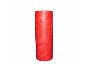 LED bloklys 7.5x20 cm med 3D flamme Rød,24 stk/krt