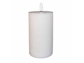 LED bloklys 5x10 cm med 3D flamme Hvid,1 stk