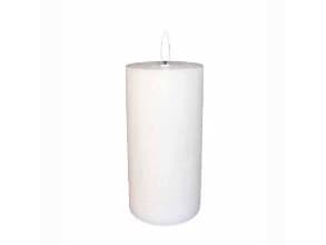 LED bloklys 5x10 cm med 3D flamme Hvid,1 stk