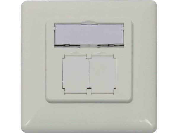 Keystone,moduulinpidike, uppoasennettavat pistorasiat 2xTP-moduulille, puhtaanvalkoinen, muotoiltavissa UAE, Synergy 21,