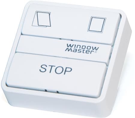 WINDOWMASTER Komforttryk WSK 103 malli FUGA med ÅBN/LUK/STOP-funktion til vindue, røglem eller lyskuppel. Mål (BxHxD) 50x50x17 mm.